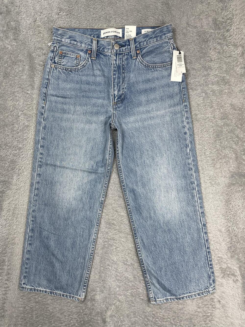 Denim Forum The 90s Iggy Straight Crop Jeans Womens 25* Blue Light Wash Low Rise
